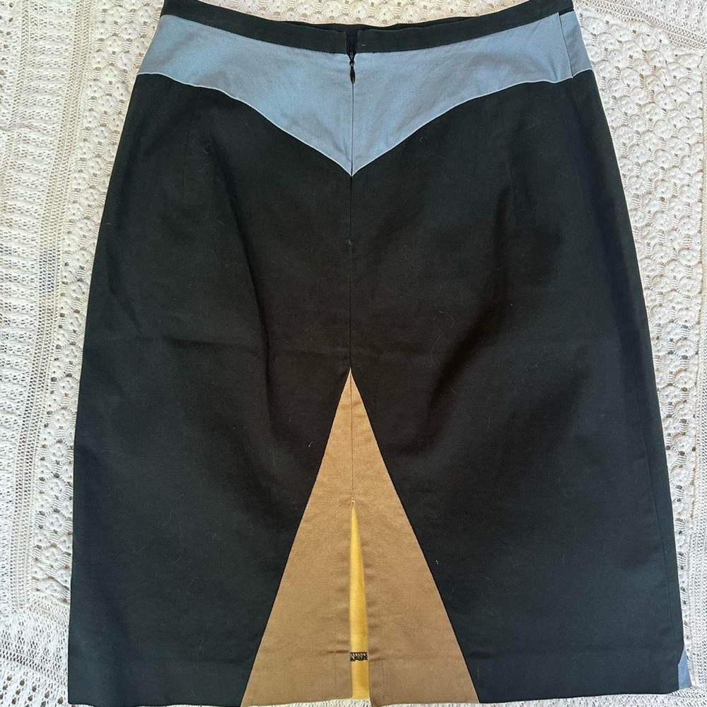 Harve Benard Black Blue Yellow Colorblock Pencil Skirt Sz 8 - Picture 4 of 6